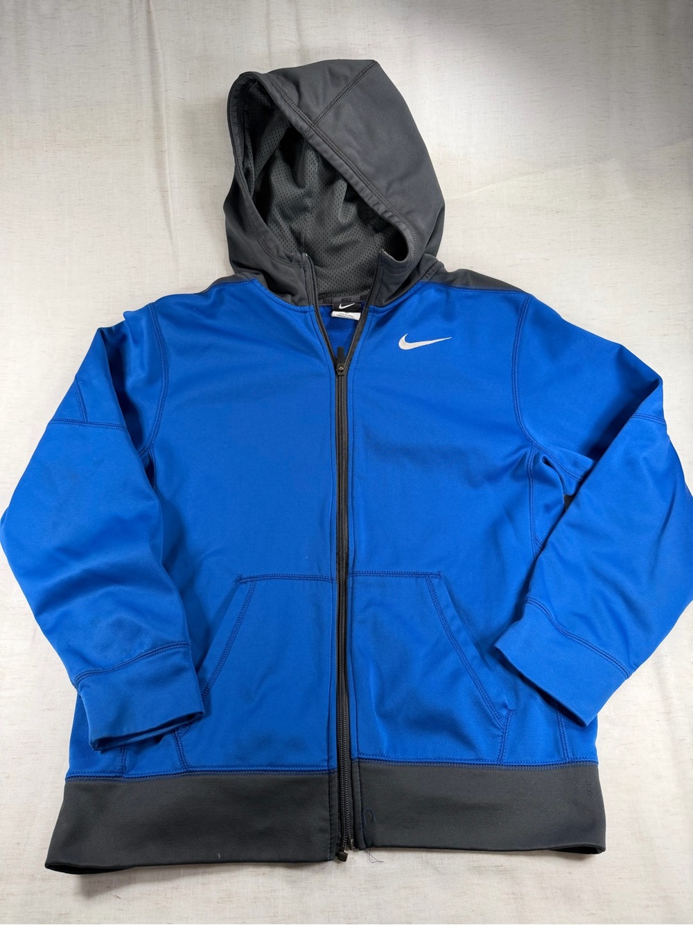 Nike Royal Blue and Charcoal Full-Zip Hoodie